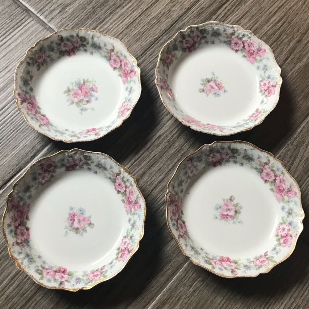 4 Antique CH Field Haviland Limoges Berry Bowls